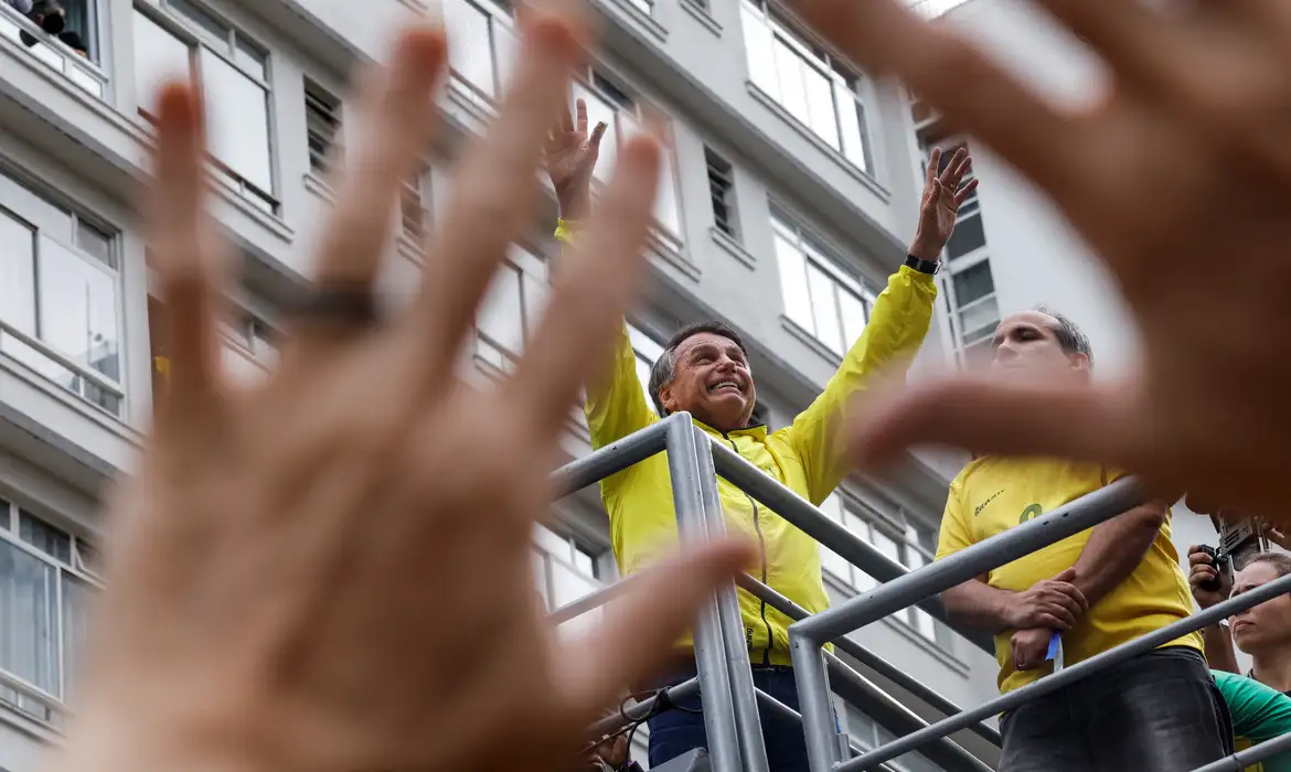 Jair Bolsonaro em manifestação
